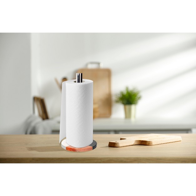 Lexi Home Marble Counter Mount Paper Towel Holder Multi colored