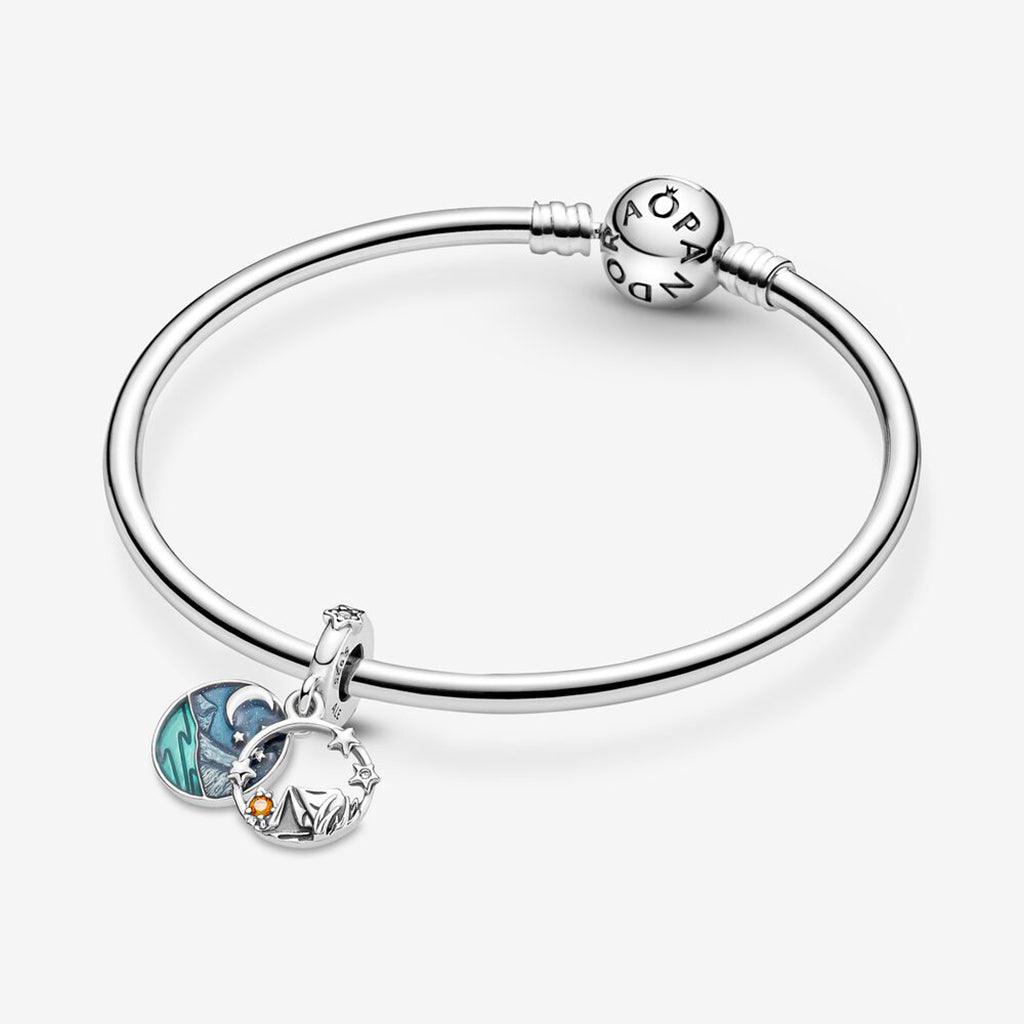 PANDORA  Camping Night Sky Double Dangle Charm