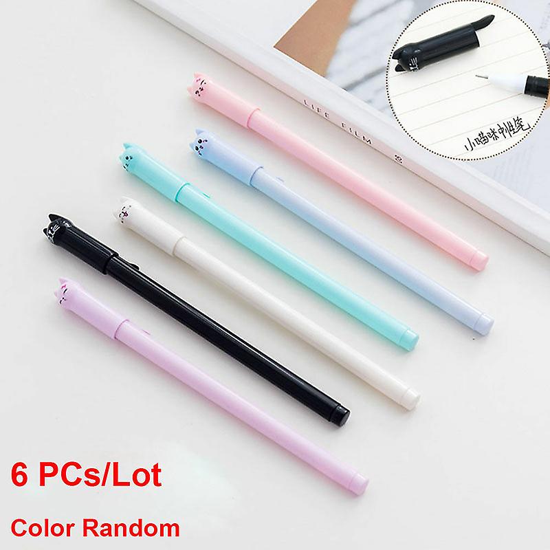 Cute Swing Tail Cat Gel Pen Students Use 0.5 Full  Black Pen School Office Supplies(a)