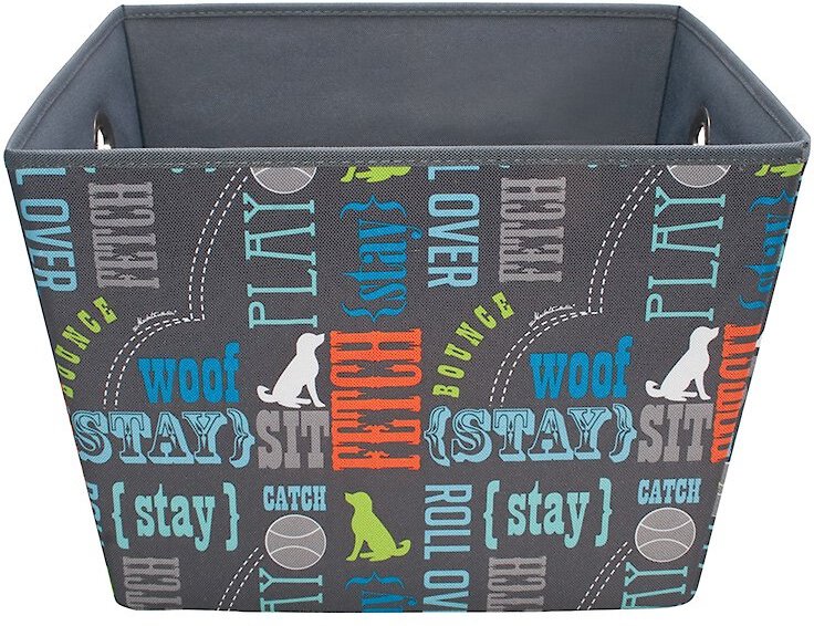 Paw Prints Fabric Toy Bin， Word Design