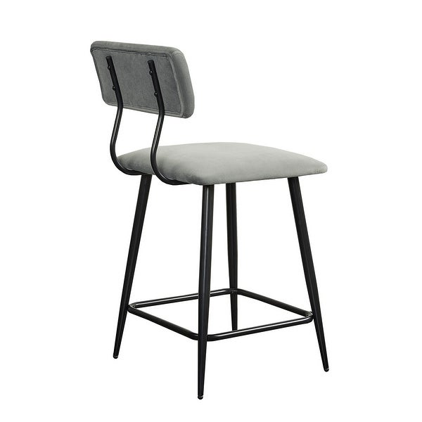 Henrick Metal Counter Stool with Cushioned Seat in GRAY