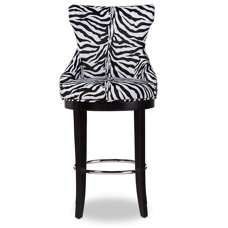 Baxton Studio Peace Zebra Print Bar Stool