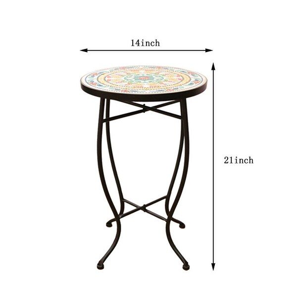 Saint Birch Modern MultiColor Mosaic Accent Table