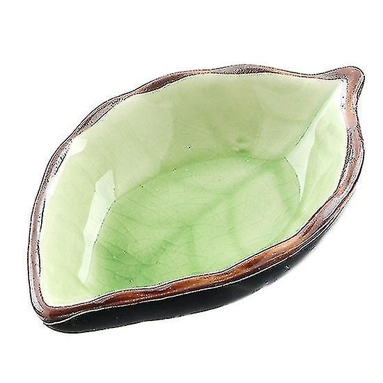 Ceramic Small Dishes Snacks Sauce Flavouring Plates Leaf Design Dinnerware