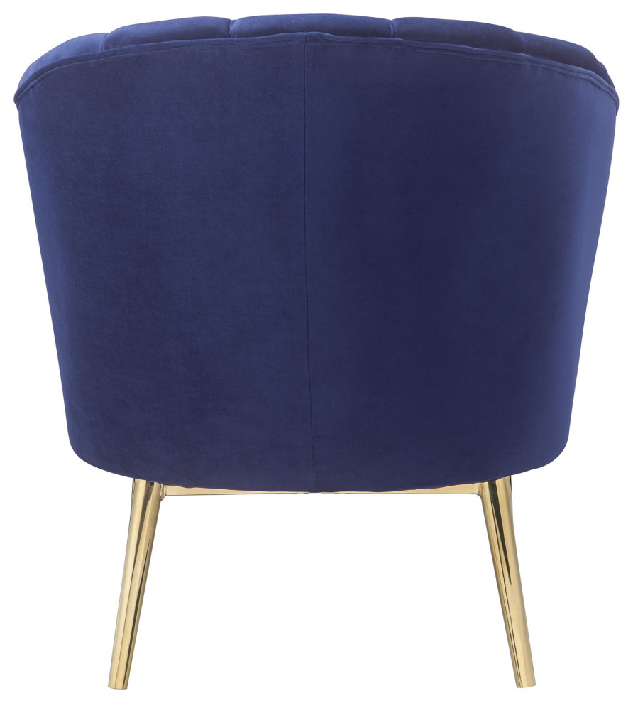 32 quotBlue And Copper Velvet Tufted Barrel Chair   Midcentury   Armchairs And Accent Chairs   by HomeRoots  Houzz