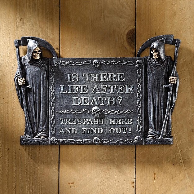 Design Toscano Life After Death No Trespassing Wall Sculpture