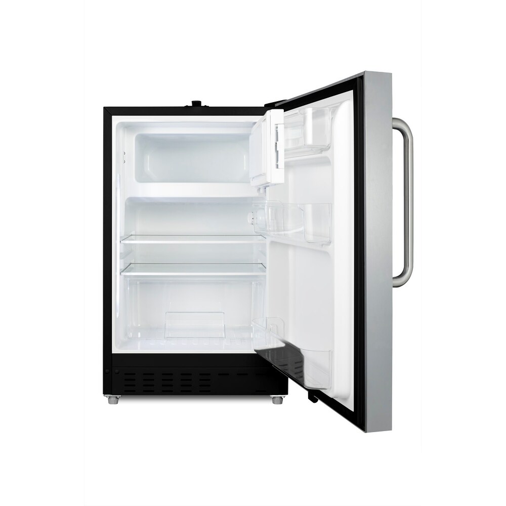 Summit 20 Inch Wide 2.68 Cu. Ft. Compact Refrigerator with Adjustable   Stainless Steel