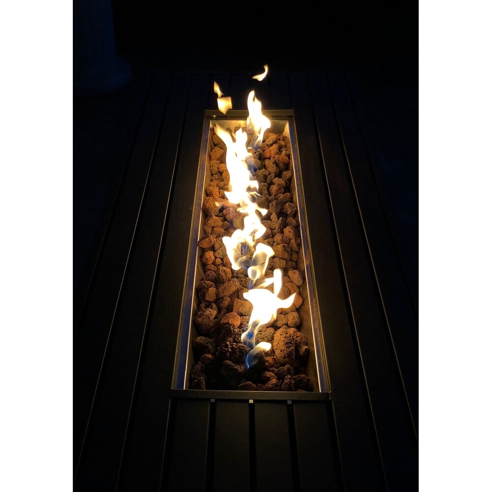 Rectangle Steel Propane Fire Pit Table