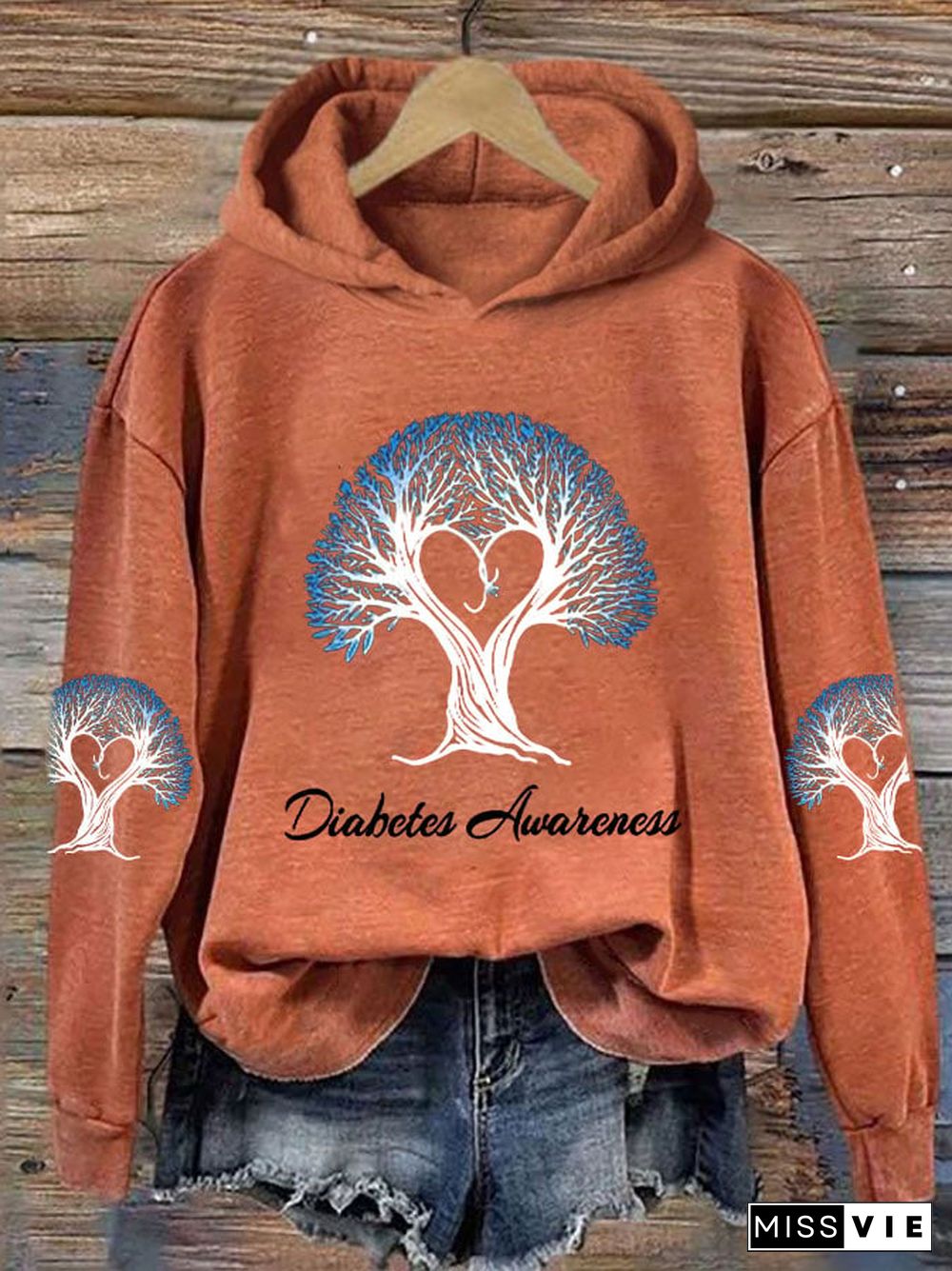 Women's Diabetes Awareness Print Hoodie