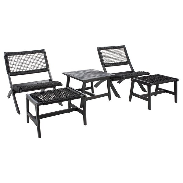 SAFAVIEH Casella Acacia/ Rope Outdoor Chair and Table Set