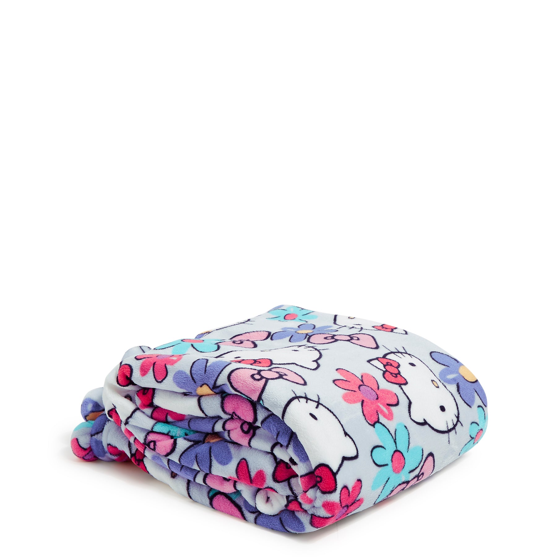 Hello Kitty? Plush Throw Blanket with Pom-Poms