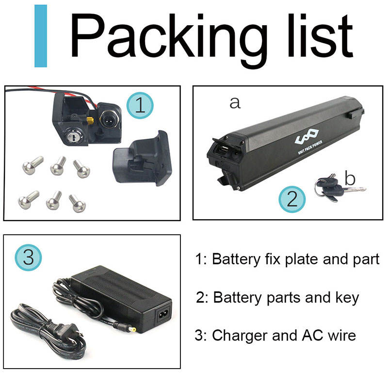 Replacement Reention dorado battery 36v 48v bike lithium battery 13Ah 14.5Ah 17Ah Electric Bicycle Batteries for electric bikes