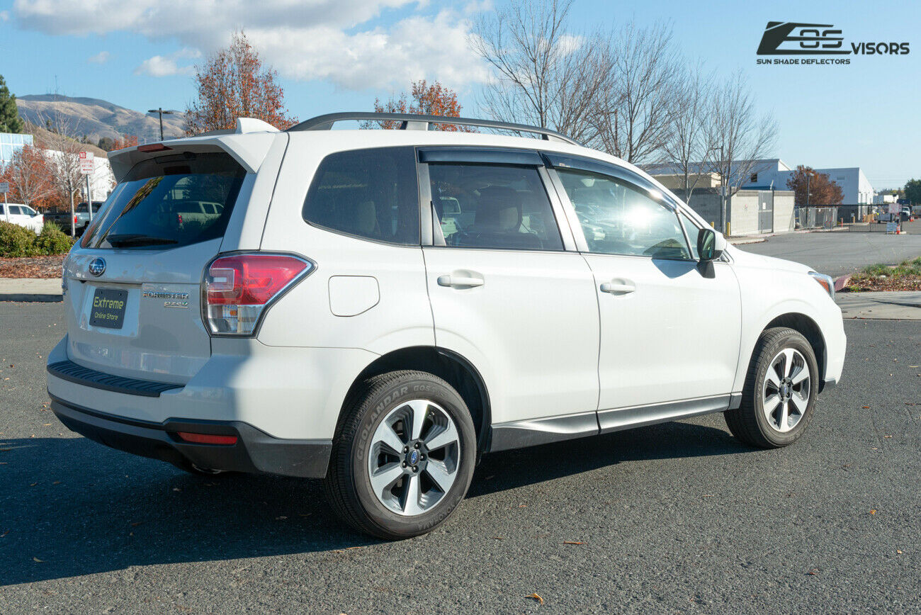 Replacement For 2014-2018 Subaru Forester | EOS Visors JDM Tape-On Style Side Vents Window Visor Rain Guard Deflectors