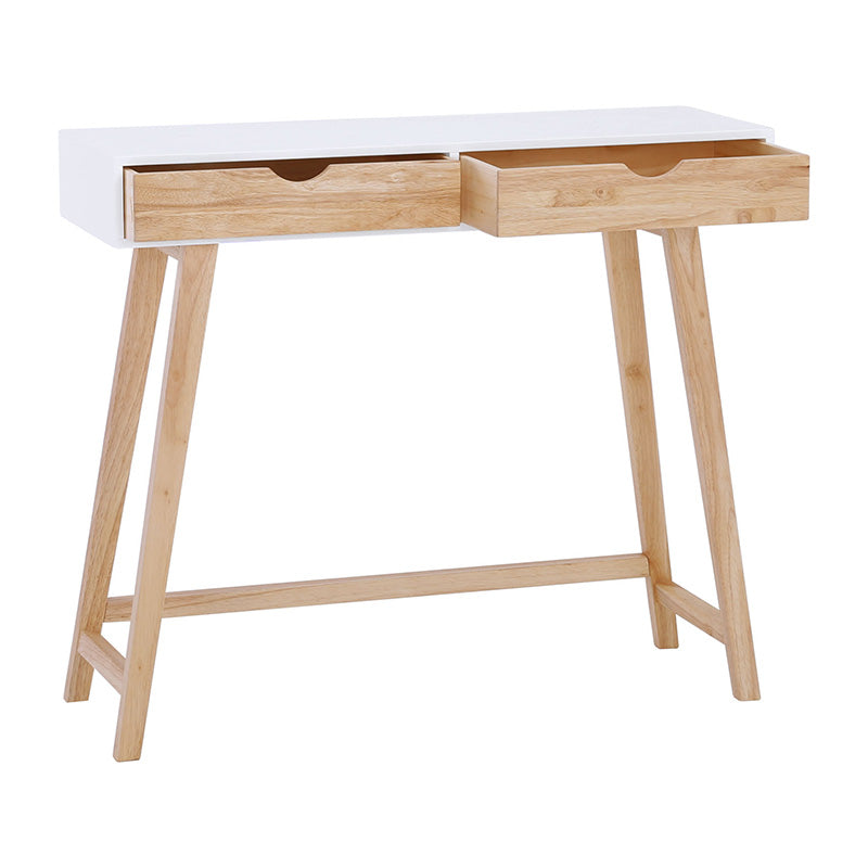 ARSENIO Console Table 90cm - Natural & White