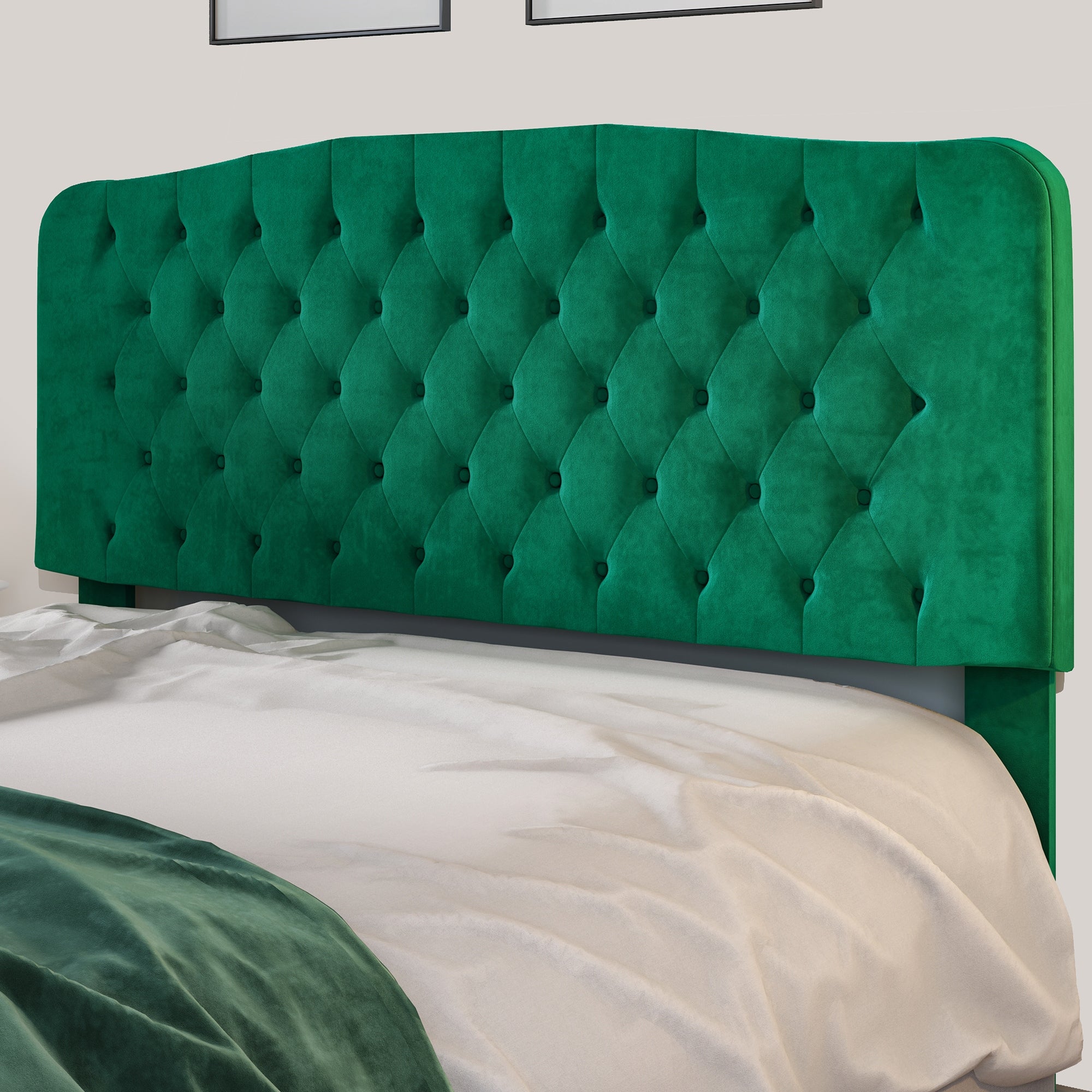 Modern Adjustable Tufted Upholstered Headboard - - 37629929