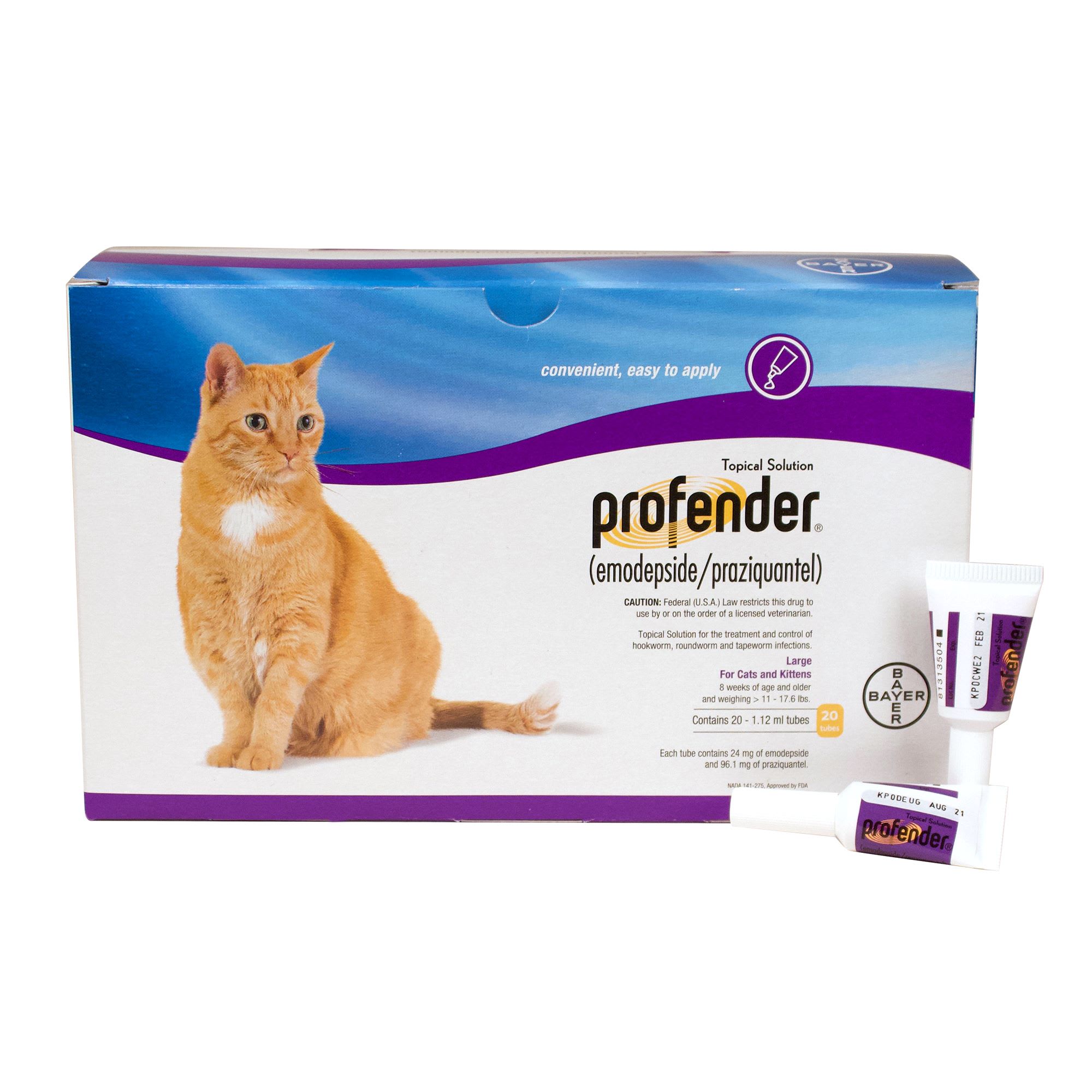 Profender for Cats 11 to 17.6 lbs， 1.12 mL， Single Dose