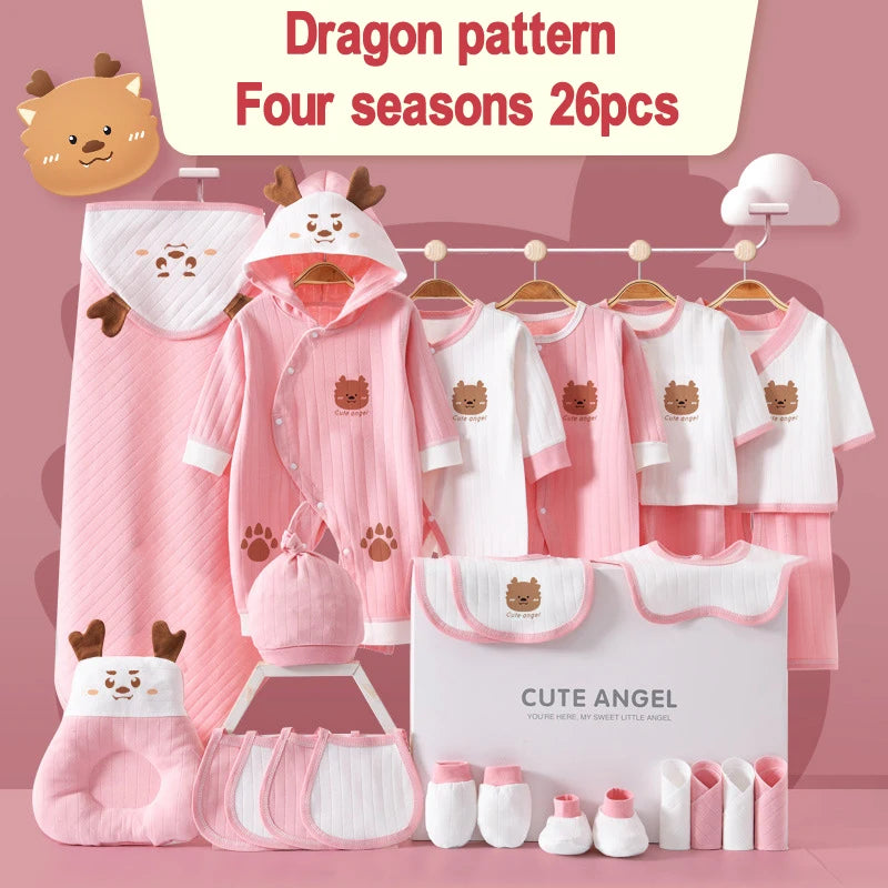 22/24/26 Pieces/0-3Months Newborn Baby Clothing 100% Cotton Kids Clothes Suit Unisex Infant Boys Girls Rabbit Clothing Set