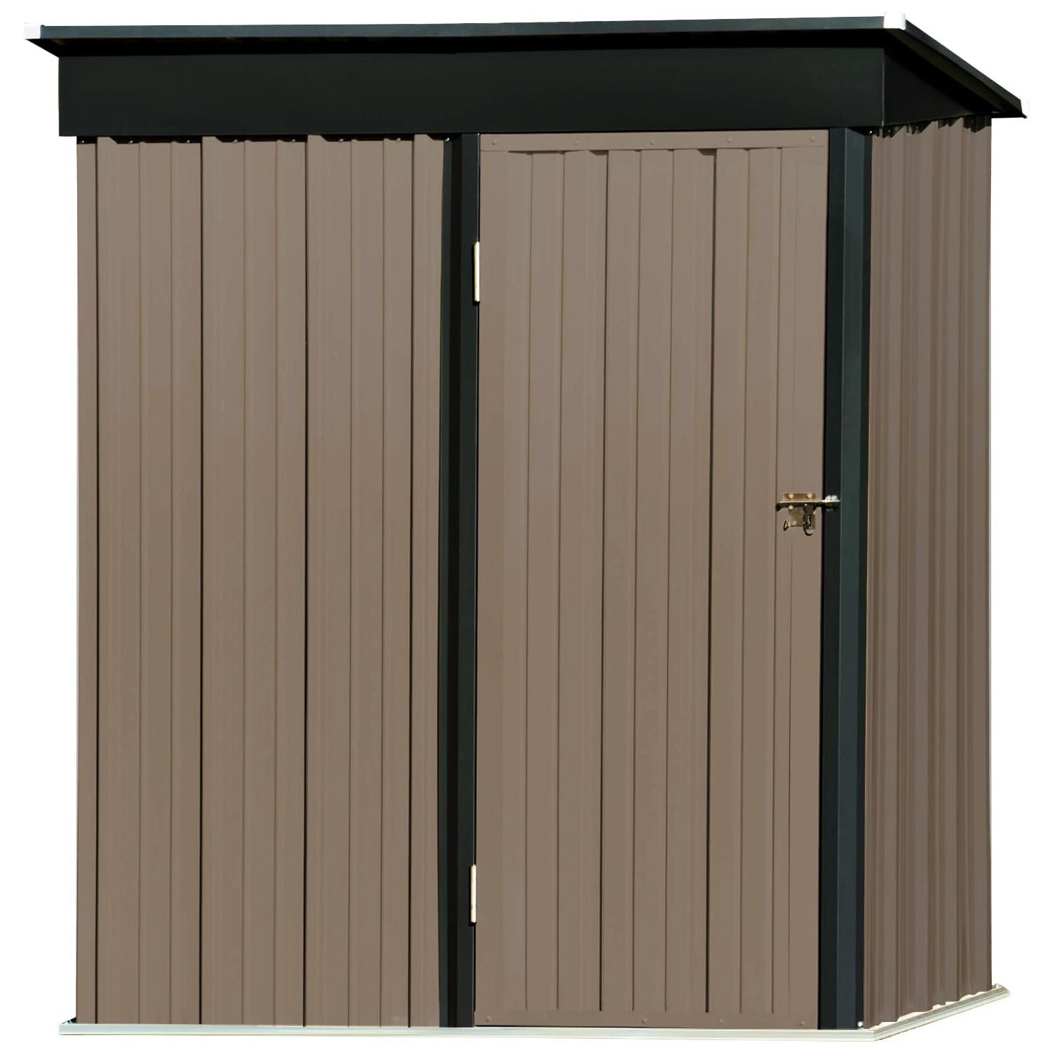 5' x 3' Metal Outdoor Storage Shed, Tool Shed Storage with Door & Lock, Garden Storage Shed