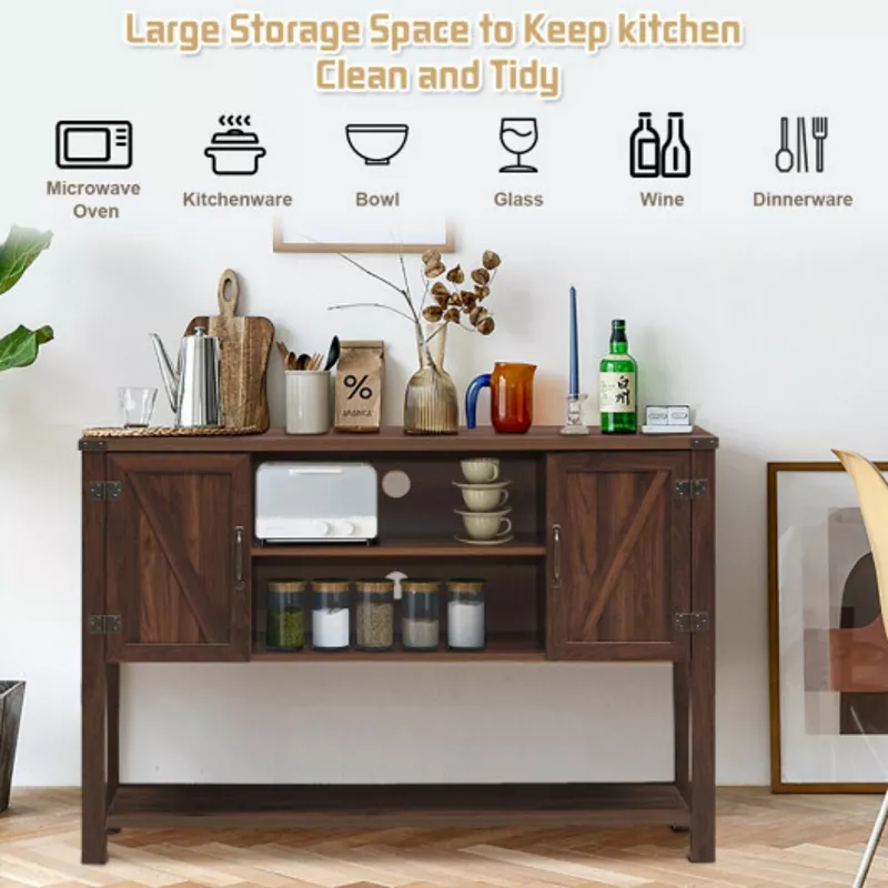 TV Storage Cabinets with Bottom Shelf-Brown