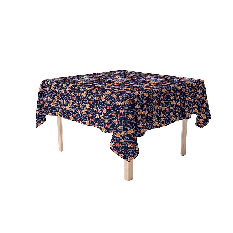 Square Tablecloth， 100% Cotton， 52x52， Floral 25