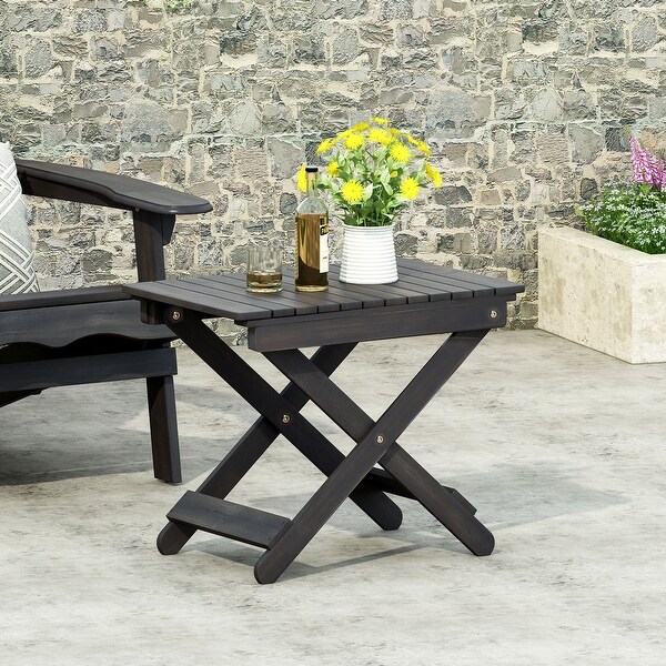 Outdoor Folding Wooden Side Table，15