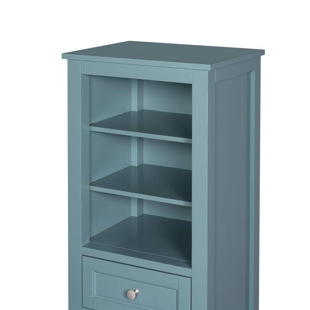 Home Decorators Collection Beverly 20 in. W x 16 in. D x 62 in. H Linen Cabinet in Aegean Teal 20303-LT20-AT