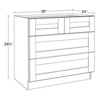 Home Decorators Collection Washington Vessel Blue Plywood Shaker Stock Assembled Base Kitchen Cabinet Sft Close Cook Top 36 in. x 34.5 in. x 24 in. BCT36-WVB