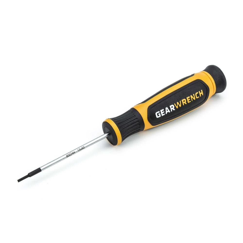 GEARWRENCH 1.5mm x 60mm Mini Slotted Dual Material Screwdriver 80034H from GEARWRENCH