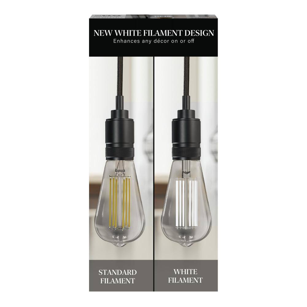 Feit Electric 60-Watt Equivalent ST19 Dimmable White Filament Clear Glass Vintage Edison LED Light Bulb Daylight 5000K ST1960950CAWFILHDRP