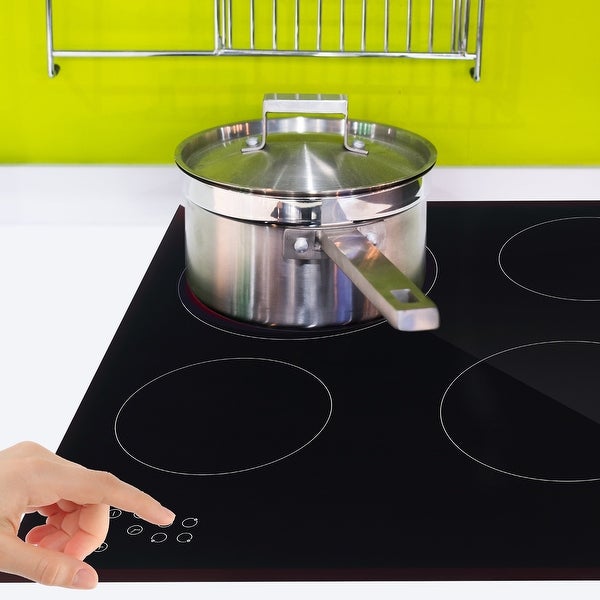 24-in 4 Elements Radiant Electric Cooktop Including Dual Zone Element - 24