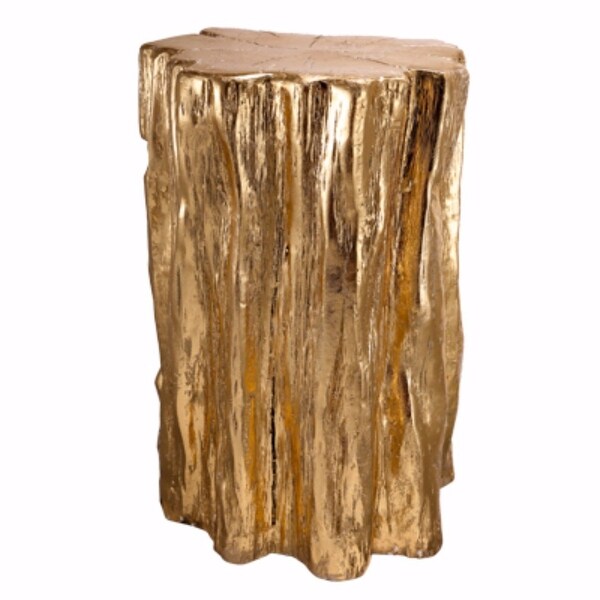 Well Designed Nature Inspired Tree Trunk Stool，Gold