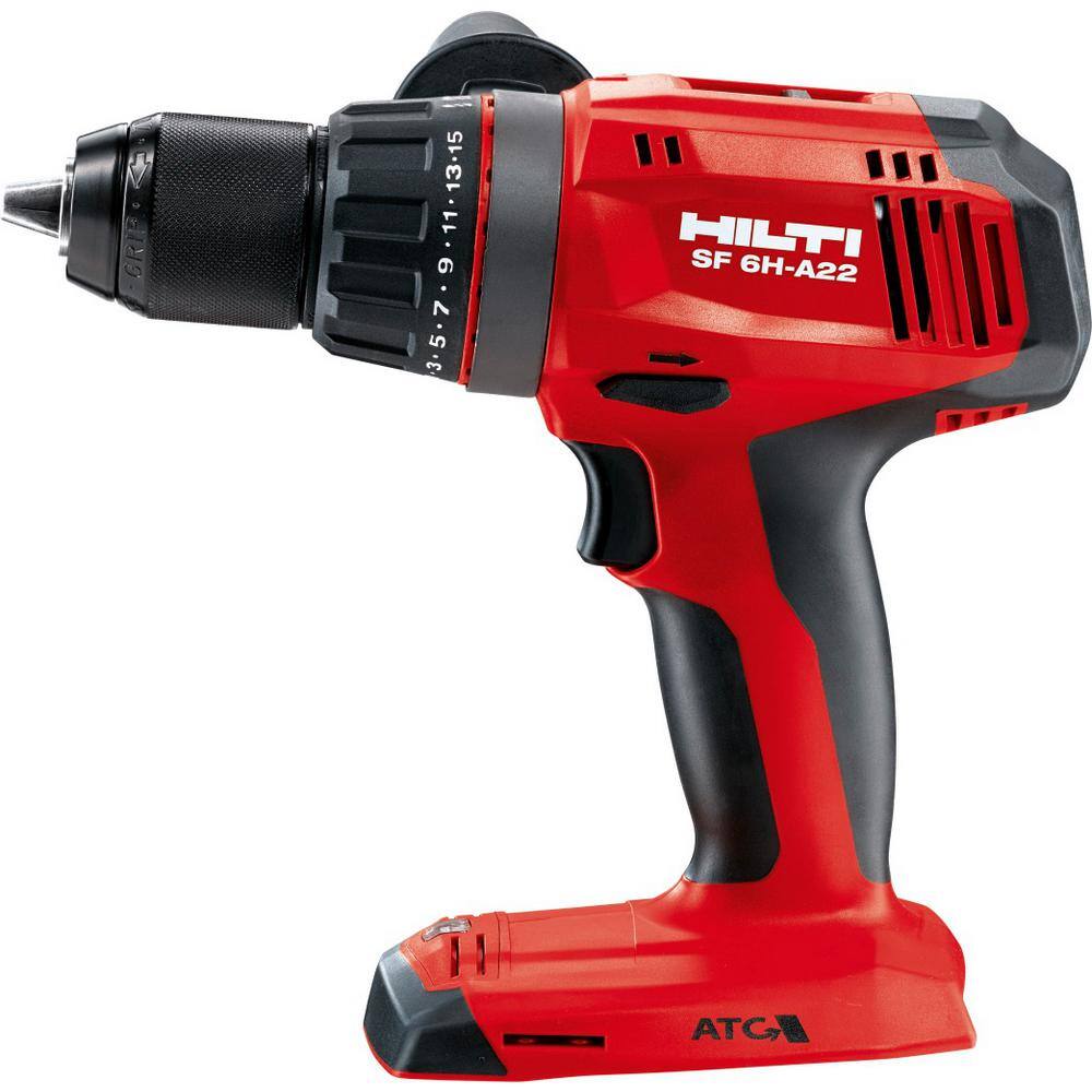 Hilti 22-Volt Lithium-Ion 12 in. Cordless Hammer Drill Driver SF 6H with Kit Box 3554337