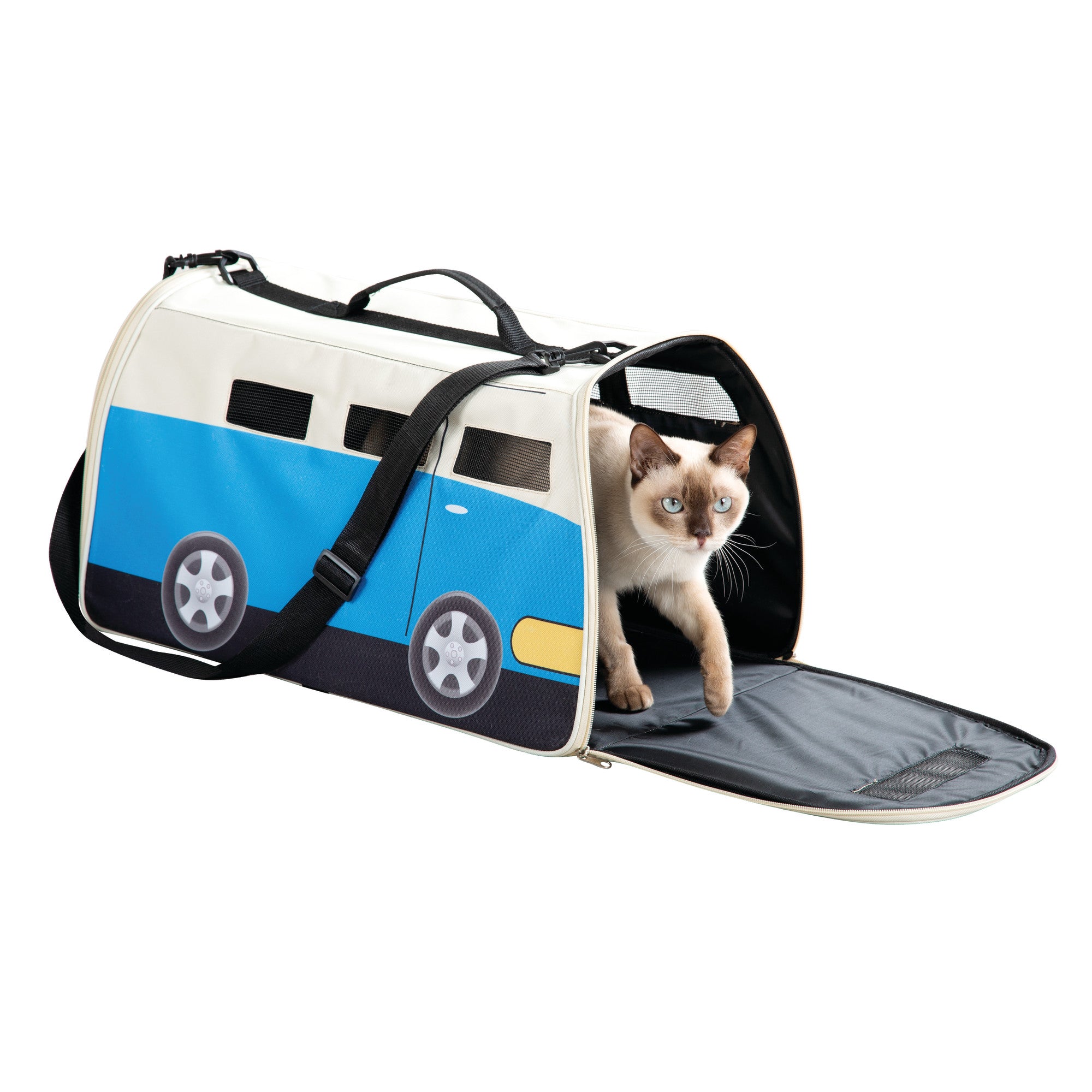 ETNA Products Happy Camper Pet Carrier - Cute RV Shaped Small Dog or Cat Carrier Water Resistant Travel Bag