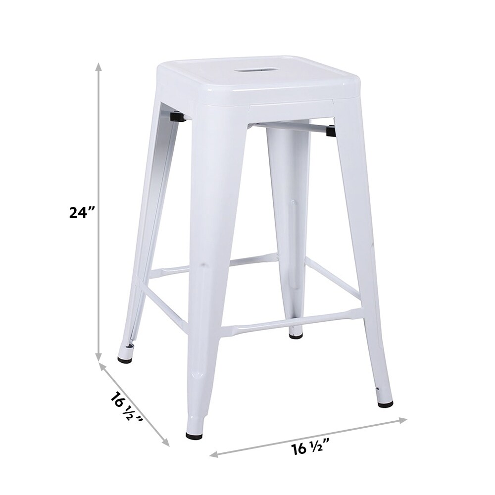 Maypex 24 inch Backless Metal Counter Stools (Set of 4)