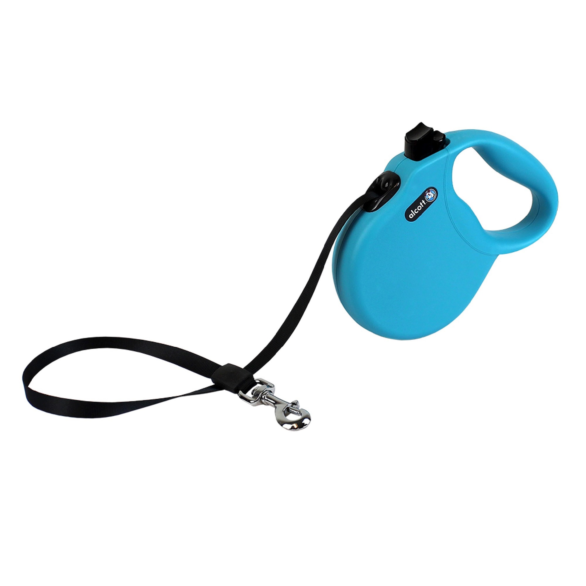 alcott Blue Wanderer Retractable Dog Leash for Dogs Up To 65 lbs.， 16 ft.