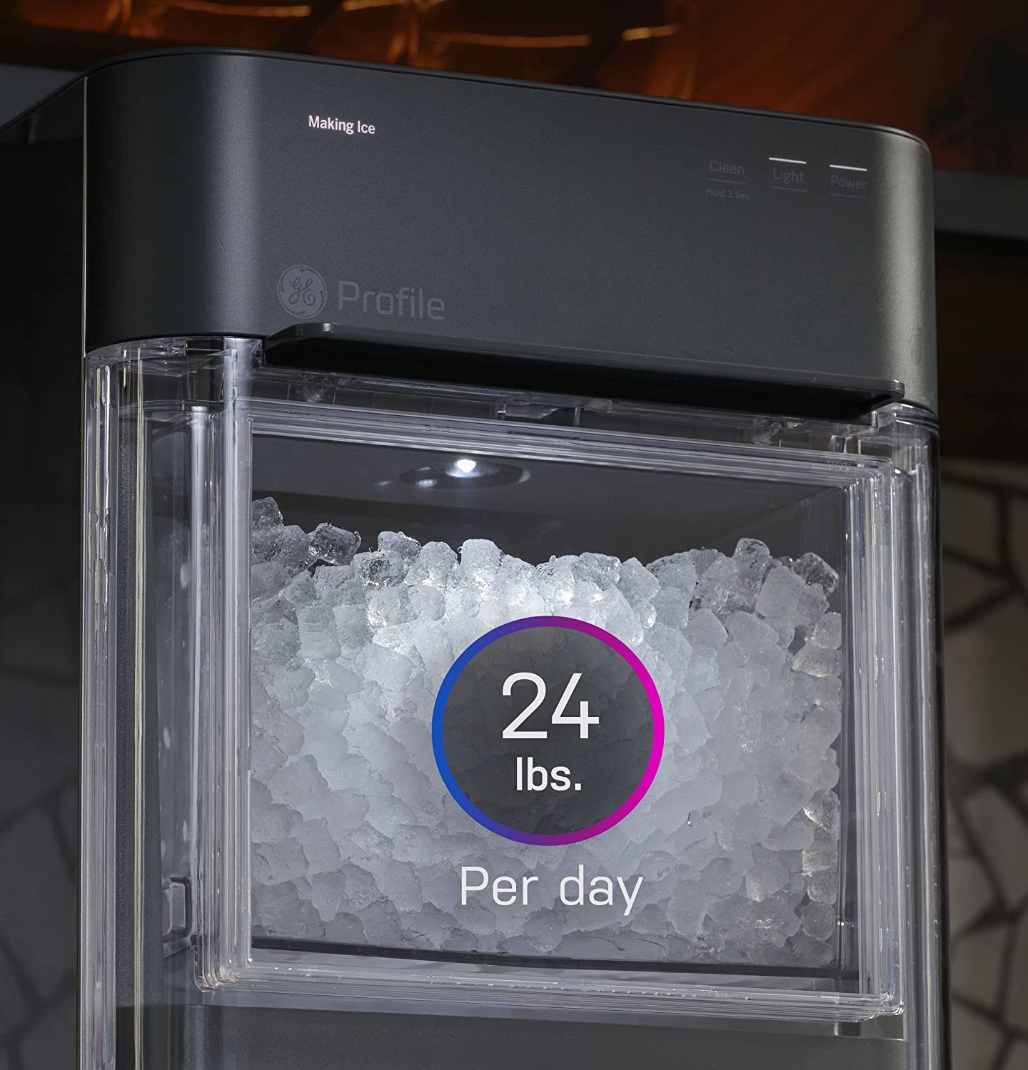 GE Profile Opal 2.0 | Countertop Nugget Ice Maker | Ice Machine with WiFi Connectivity | Smart Home Kitchen Essentials | Black Stainless