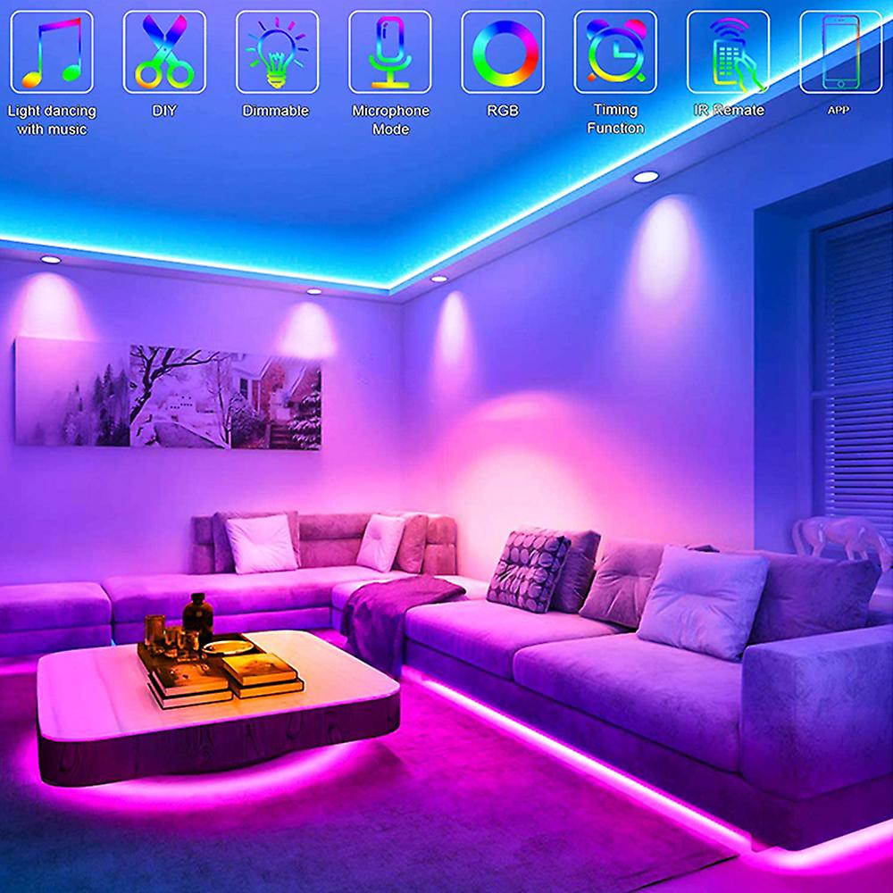 Led Strip Lights 49.2ft Smart Light Strips With App Control Remote， 5050 Rgb Led Lights