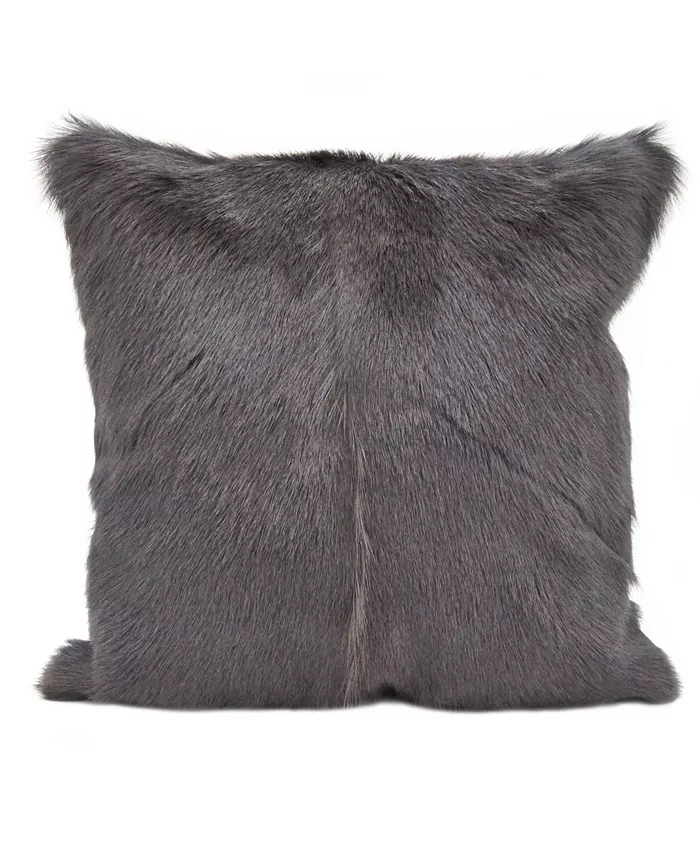 Saro Lifestyle Glam Goat Fur Decorative Pillow， 20 x 20