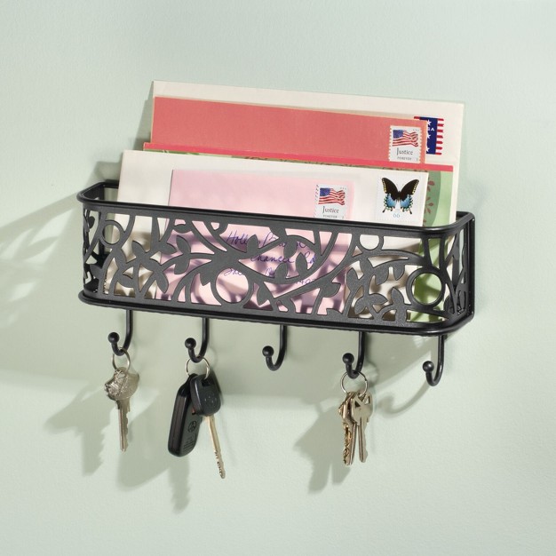 Mdesign Metal Wall Mount Entryway Storage Mail Sorter Basket