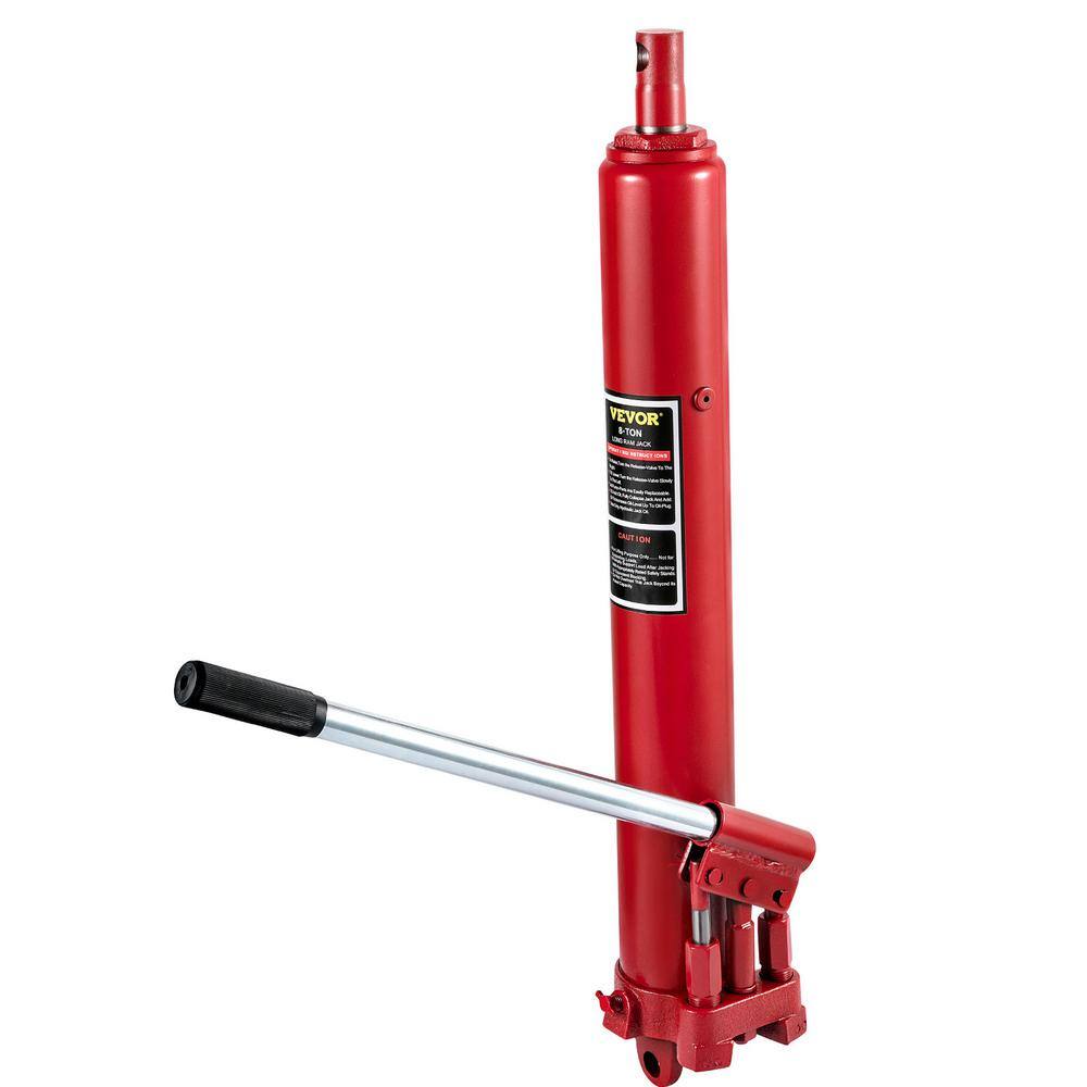 VEVOR 8-Tons 17636 lbs. Red Hydraulic Long Ram Jack Manual Cherry Picker with Dual Piston Pump Clevis Base and Handle ZGYYQJDHSSG8T8KGDV0