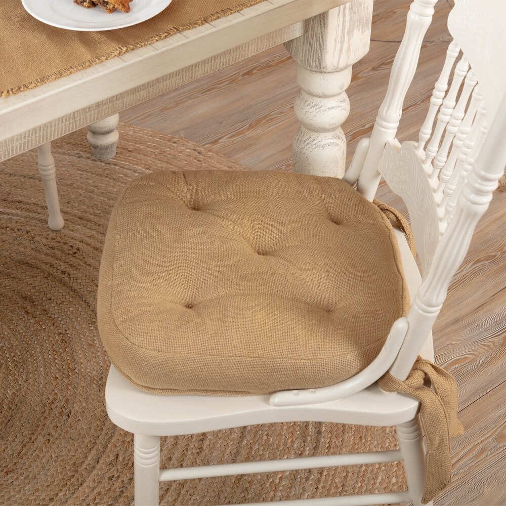 Burlap Natural Chair Pad 15 inches