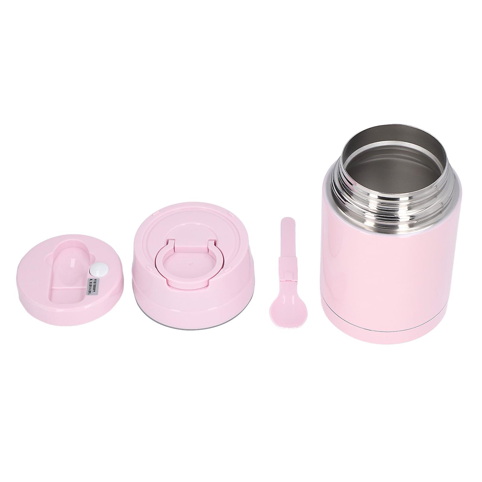 Insulated Food Container， 304 Stainless Steel Portable Insulation Lunch Box Leakproof Prevent Slipping Portable Stew Beaker [pink]