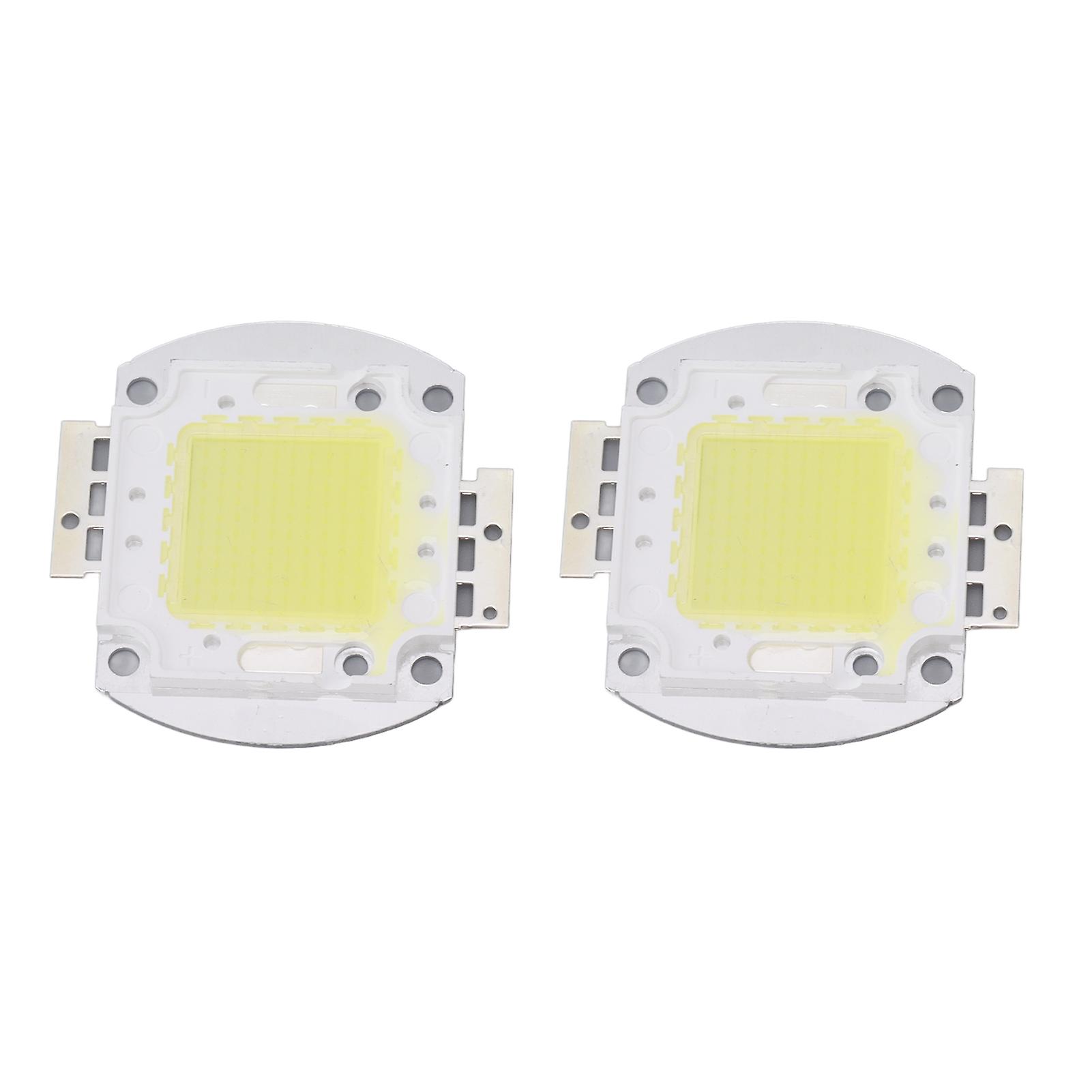 2pcs Round LED Chip 100W High Power LED Chip White Light 9600LM 6000K LED Beads for Home Studio Exhibition Foodlight Spotlight