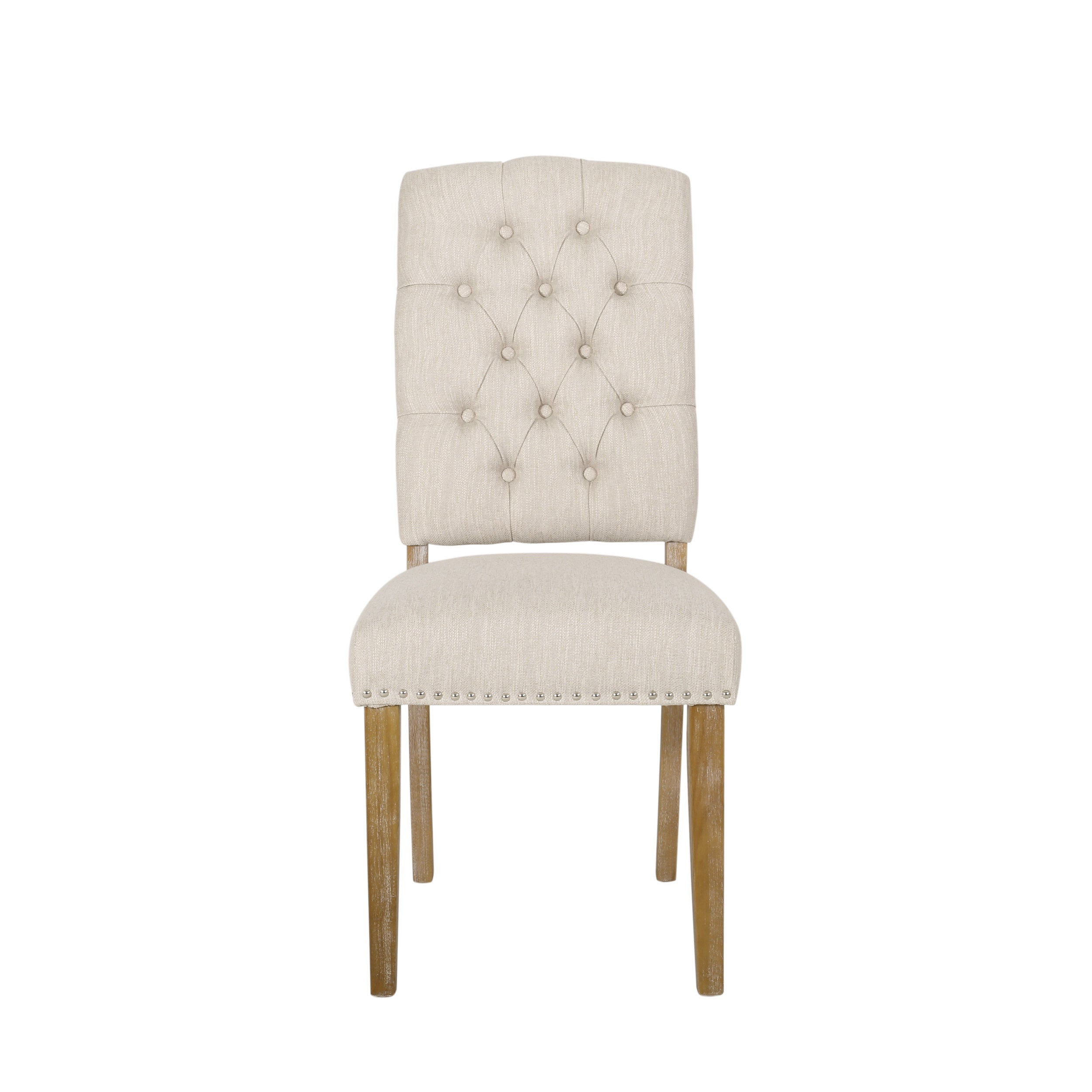 Frances Contemporary Tufted Dining Chairs with Nailhead Trim, Set of 6