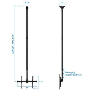 Mount-It 32 in.- 70 in. Large Full Motion TV Ceiling Mount with 25-Degree Tilt 110 lbs. Load Capacity MI-509XL