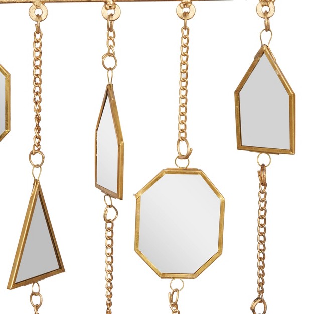 Iron Eclectic Welcome Windchime White Olivia amp May Gold Mirror Accents Indoor Use Handcrafted In India