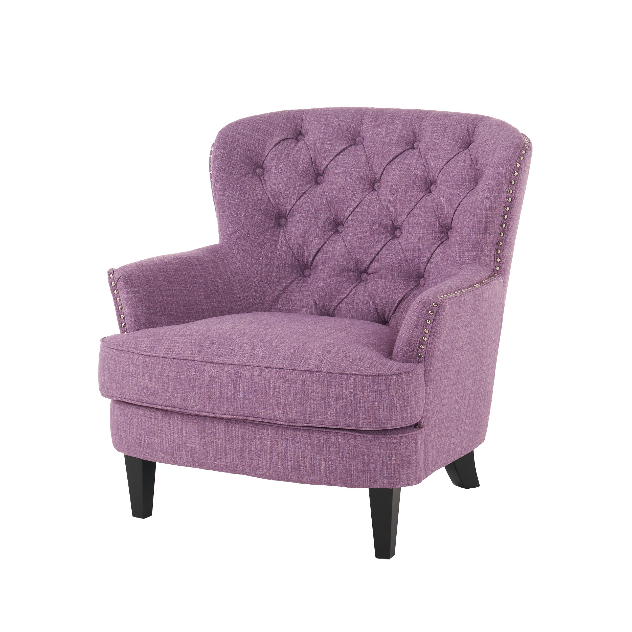 Alfred Button Tufted Fabric Club Chair