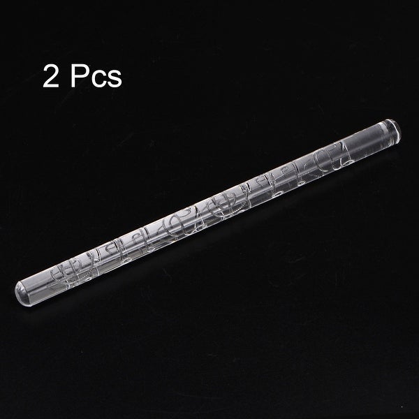 2pcs Acrylic Embossed Rolling Pin 16cm x 1cm Musical Note Pattern - Transparent