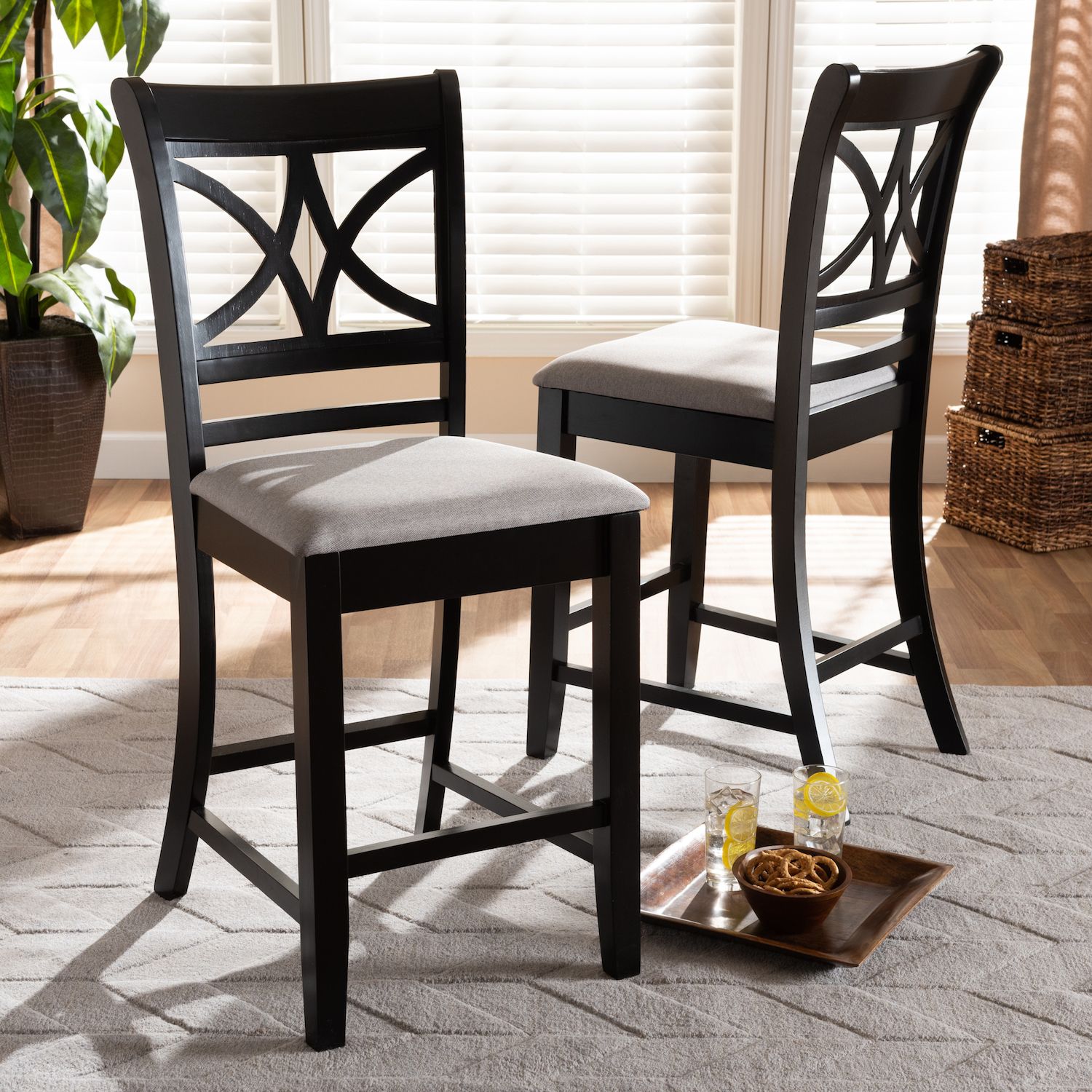 Baxton Studio Chandler Counter Stool 2-piece Set