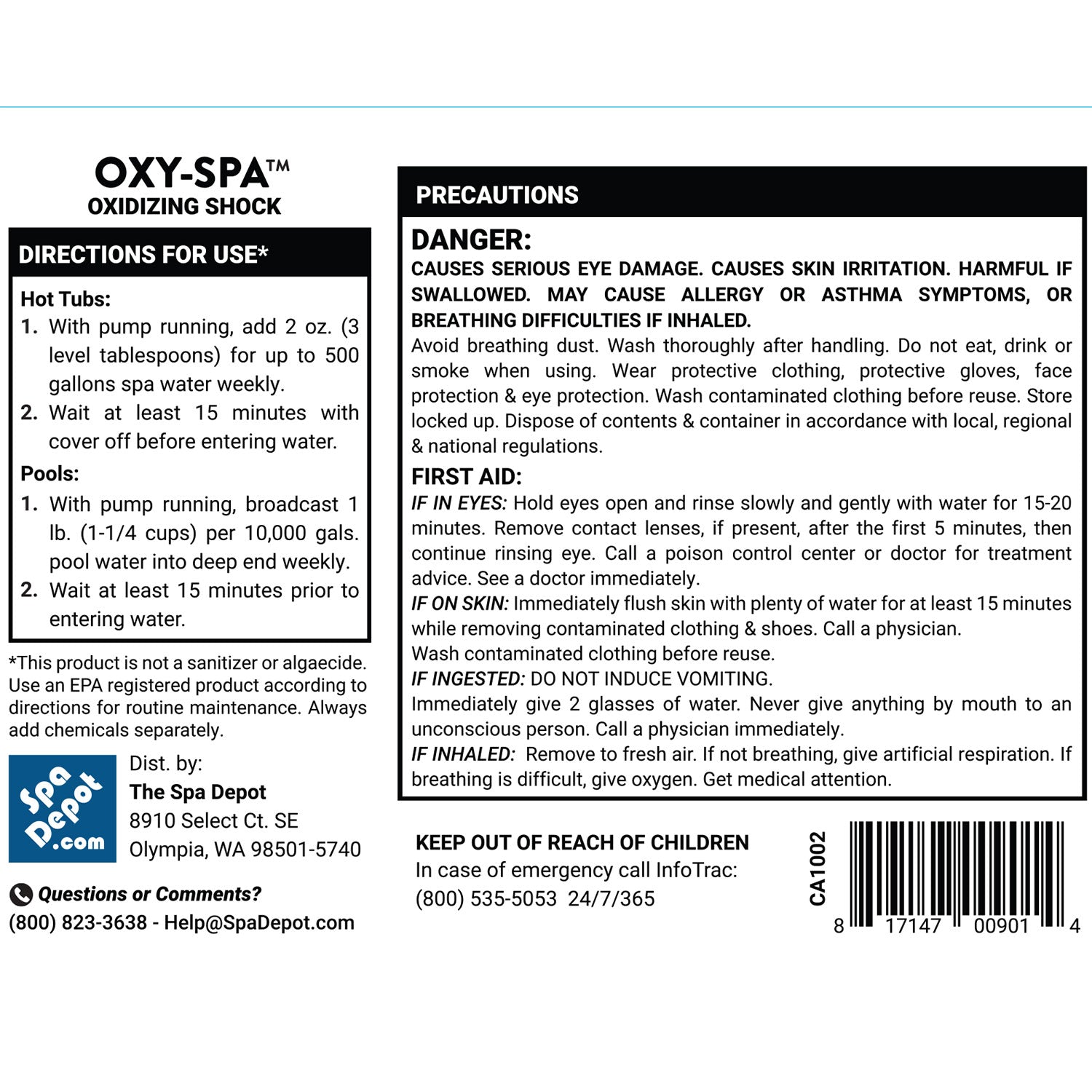 Spa Depot Oxy-Spa Chlorine-Free Hot Tub & Pool Shock - 6 lbs.